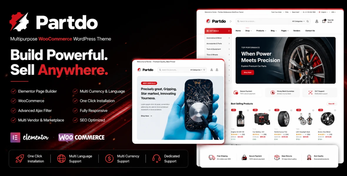 Partdo Auto Parts/Tools Shop Woo Theme