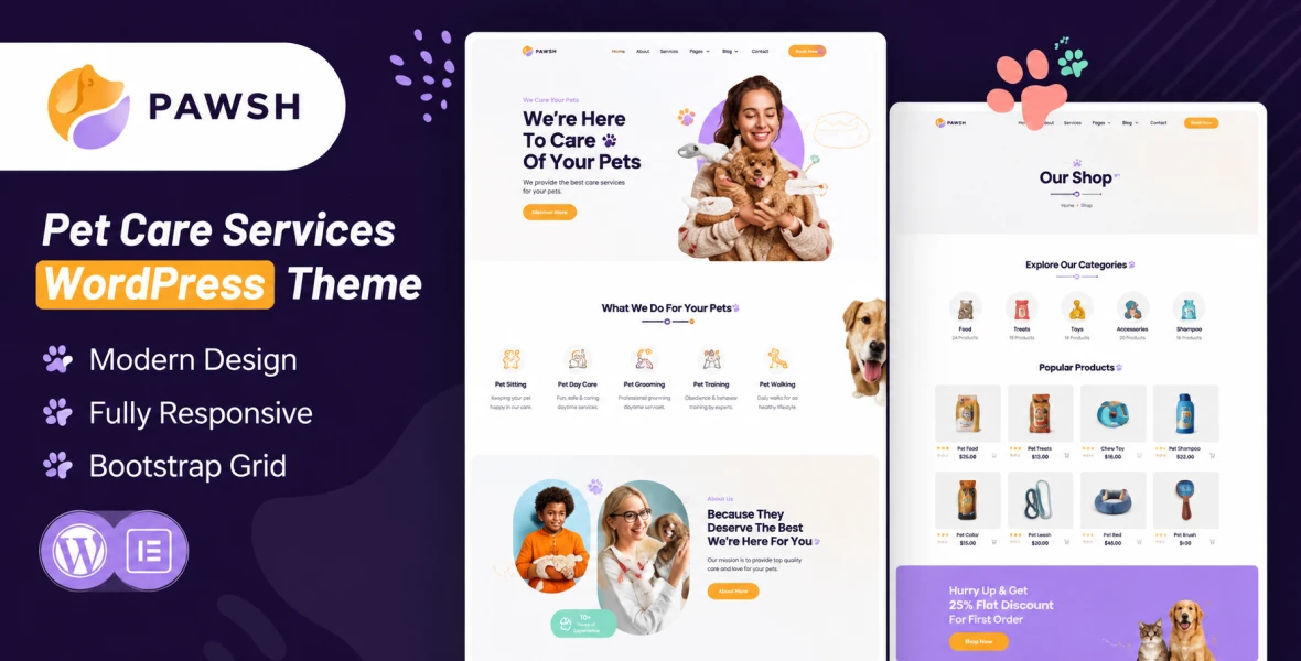 Pawsh | Pet Care Services WordPress Theme
