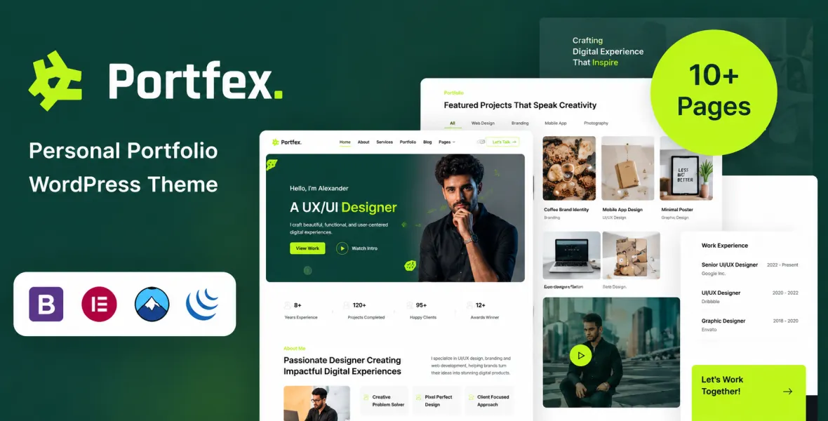 Portfex Personal Portfolio WordPress Theme