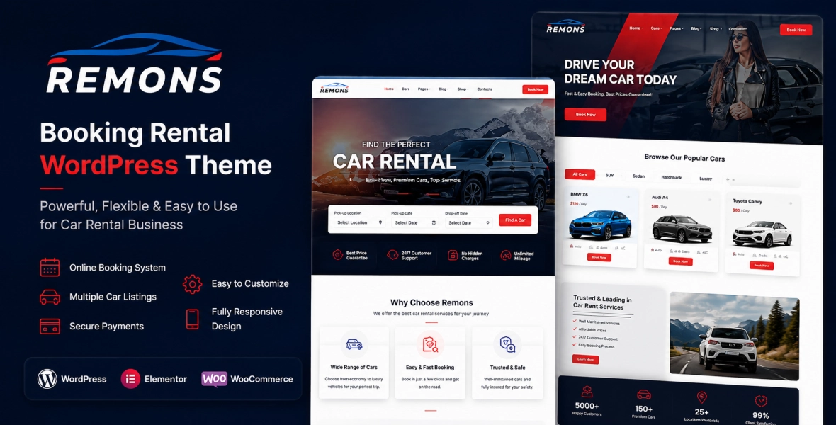 Remons Booking Rental Theme WordPress