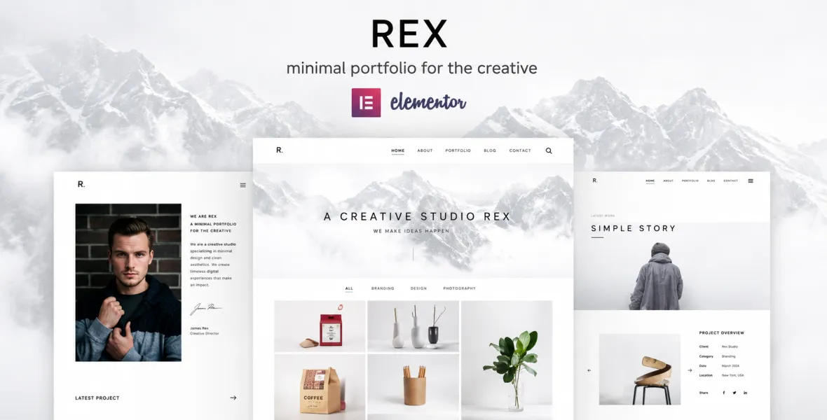 Rex Minimal WordPress Portfolio Theme