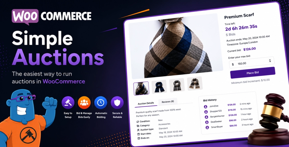 WooCommerce Auctions Simple Auctions