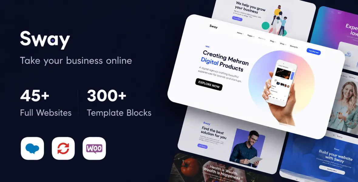 Sway WordPress Theme with Page Builder