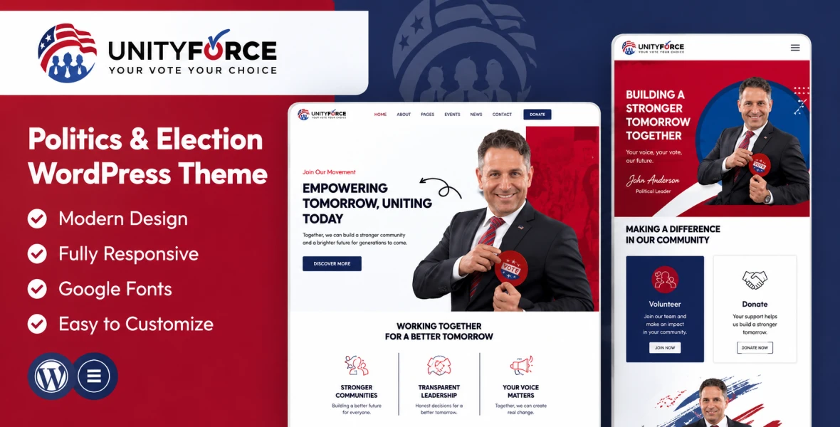 UnityForce | Politics & Election WordPress Theme