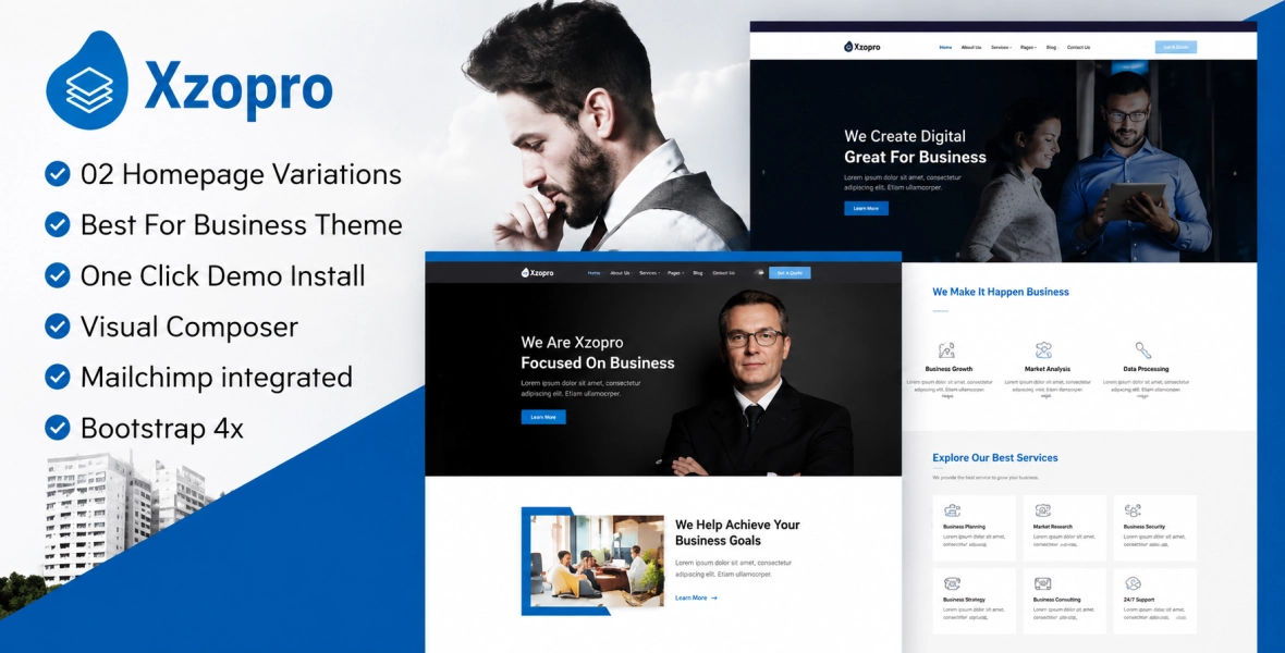 Xzopro Finance And Business WordPress Theme