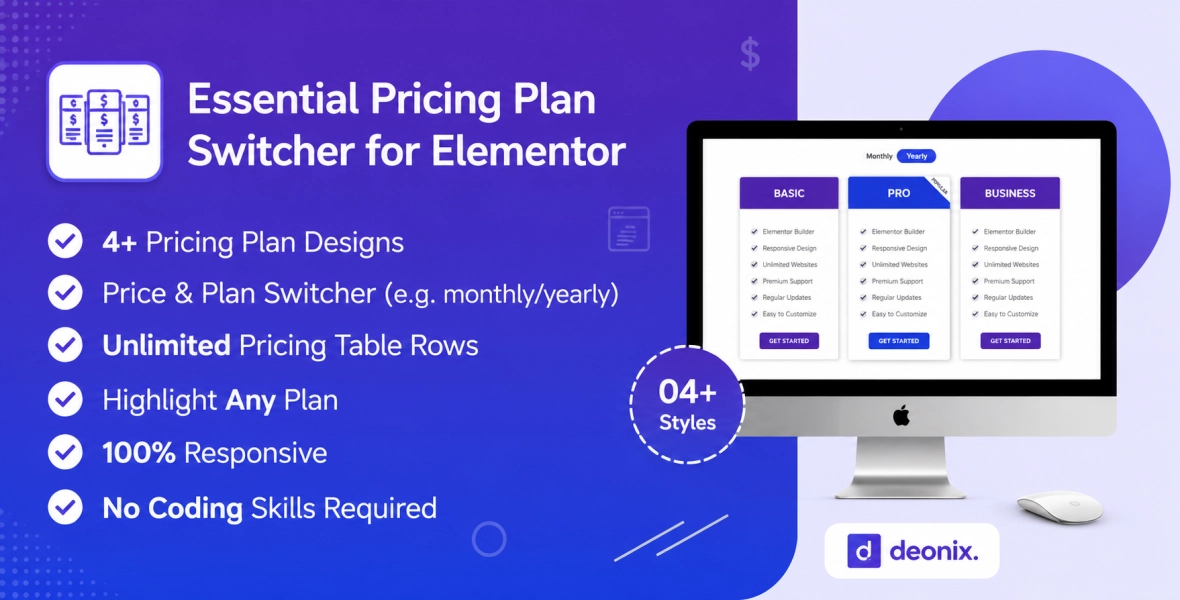 Essential Pricing Plan Switcher for Elementor