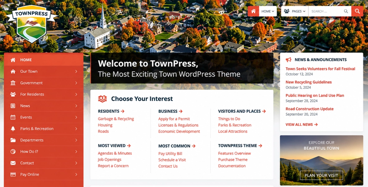 TownPress Municipality WordPress Theme