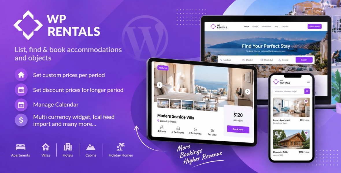 WP Rentals Booking Accommodation Theme
